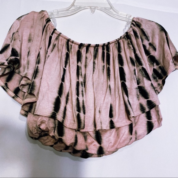 NWT FASHION NOVA TIE-DYE OFF-THE SHOULDER CROP - Picture 4 of 10